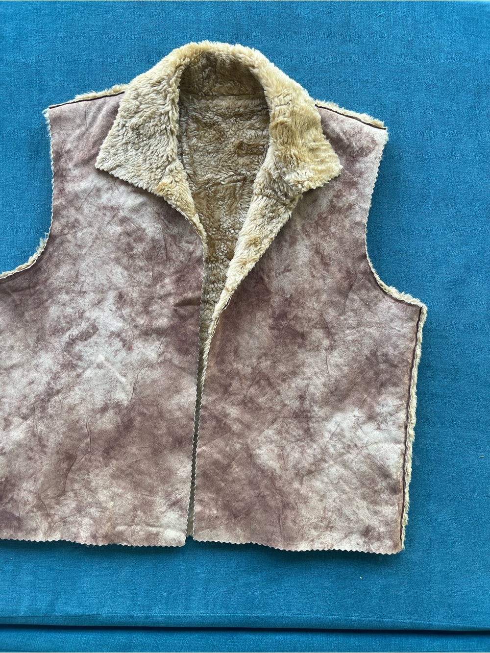 Women's Faux Shearling Vest in Tan